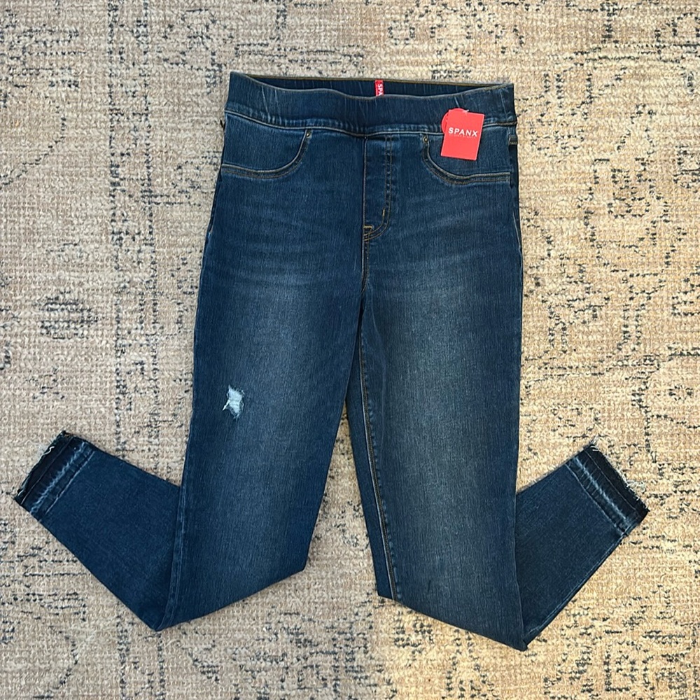 Brand new spanx distressed denim leggings